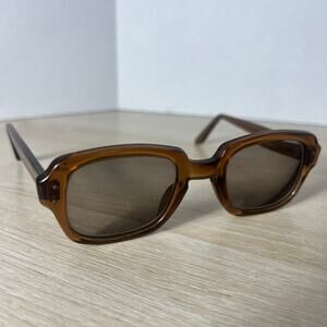 Vintage USS 4 1/2-5 3/4 Eyeglasses Sunglasses Brown Unisex Frame Military 48-22